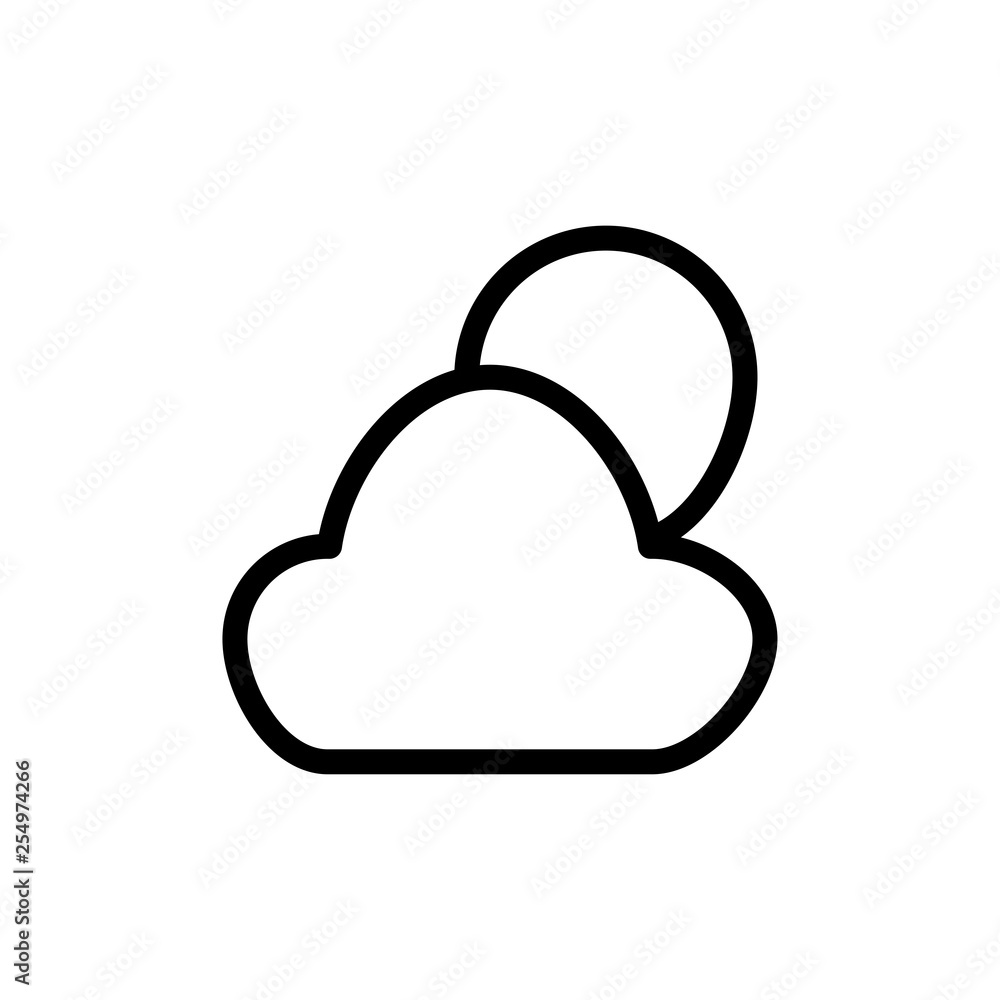 Cloud and sun icon. Weather sign