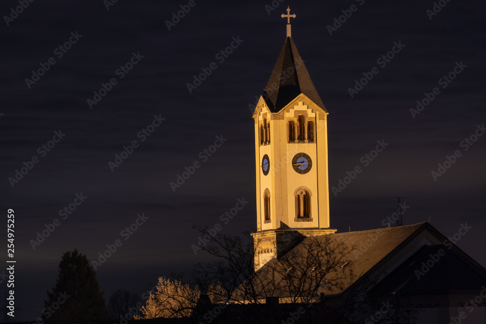 Old Church - at Night in Frankenthal - Moersch Germany