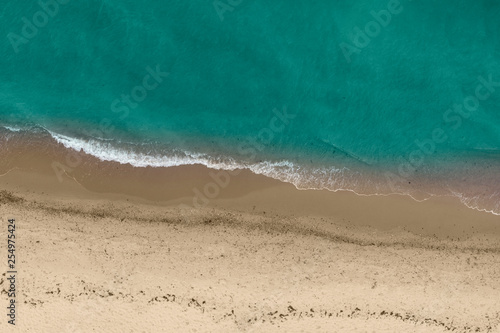 Summer time and sea landscape with beach 