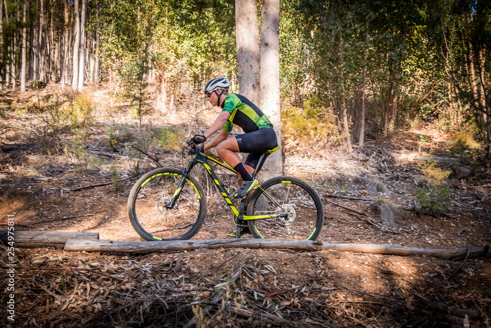 teenage mountain bike rider