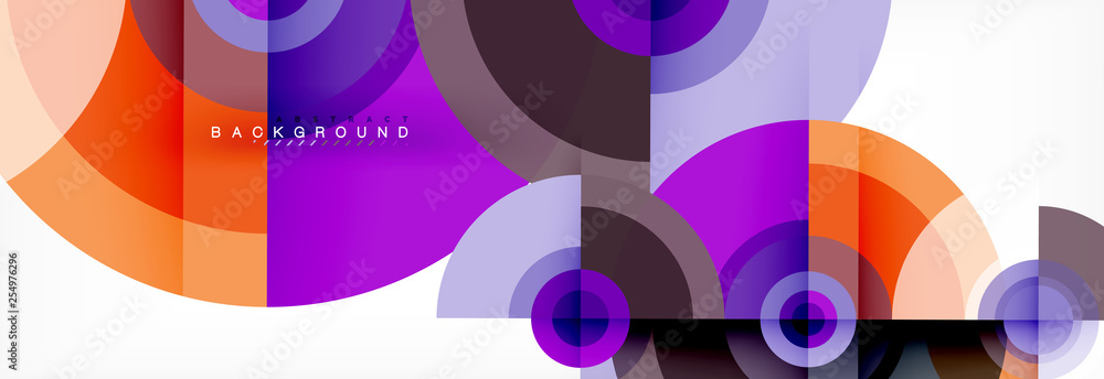 Round circles and triangles abstract background