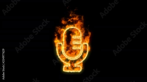 Wallpaper Mural microphone symbol inflames. Then disappears. In - Out loop. Alpha channel Premultiplied - Matted with color black Torontodigital.ca