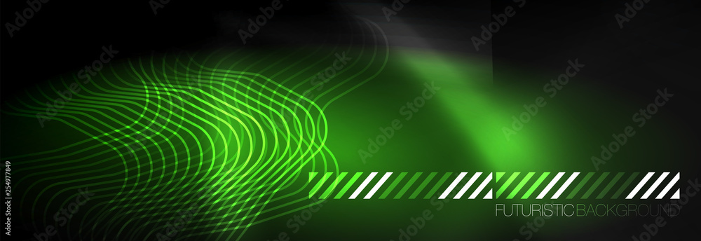Dark neon light glowing template, abstract vector background lines Dark neon light glowing template, abstract vector background lines