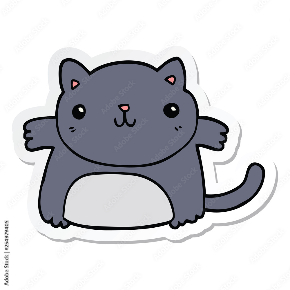 sticker of a cartoon cat sticker of a cartoon cat
