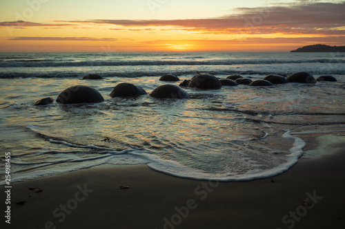 Moeraki Boulders on the Koekohe Beach at Sunrise  New Zealand 2