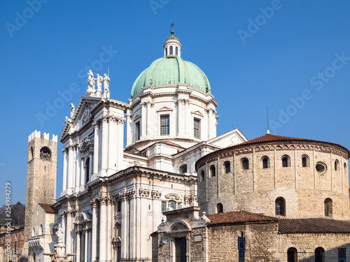 view of Duomo Vecchio and Duomo Nuovo in Brescia © Ekaterina