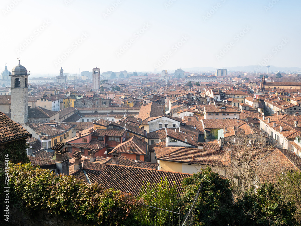 above view of residential quarters of Brescia city