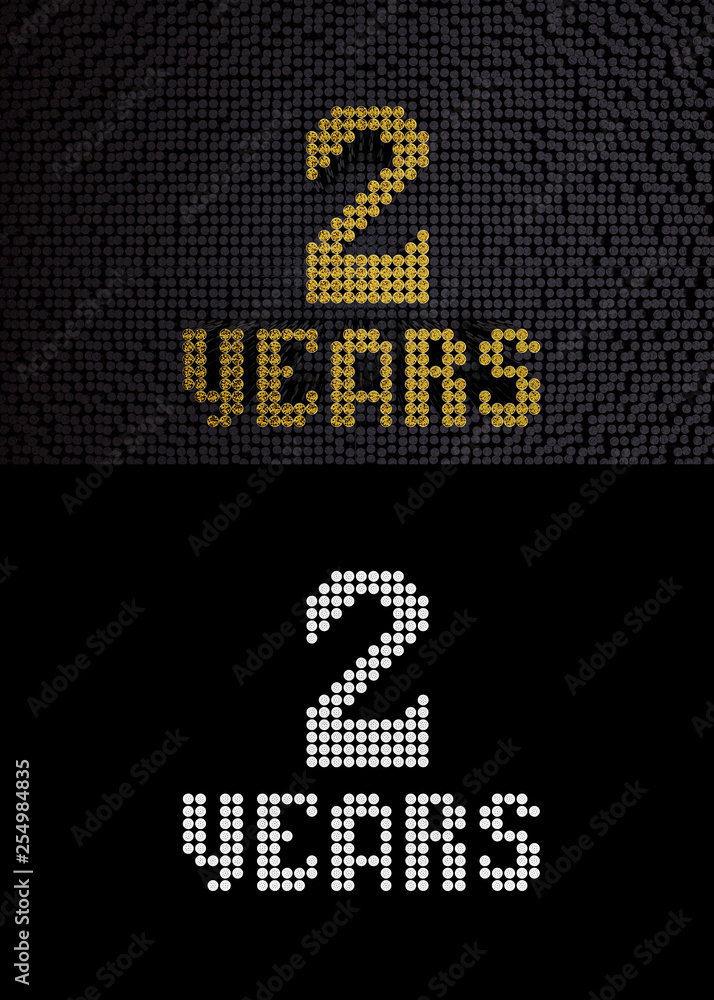 Golden number two years. 3D render Golden number two years. 3D render