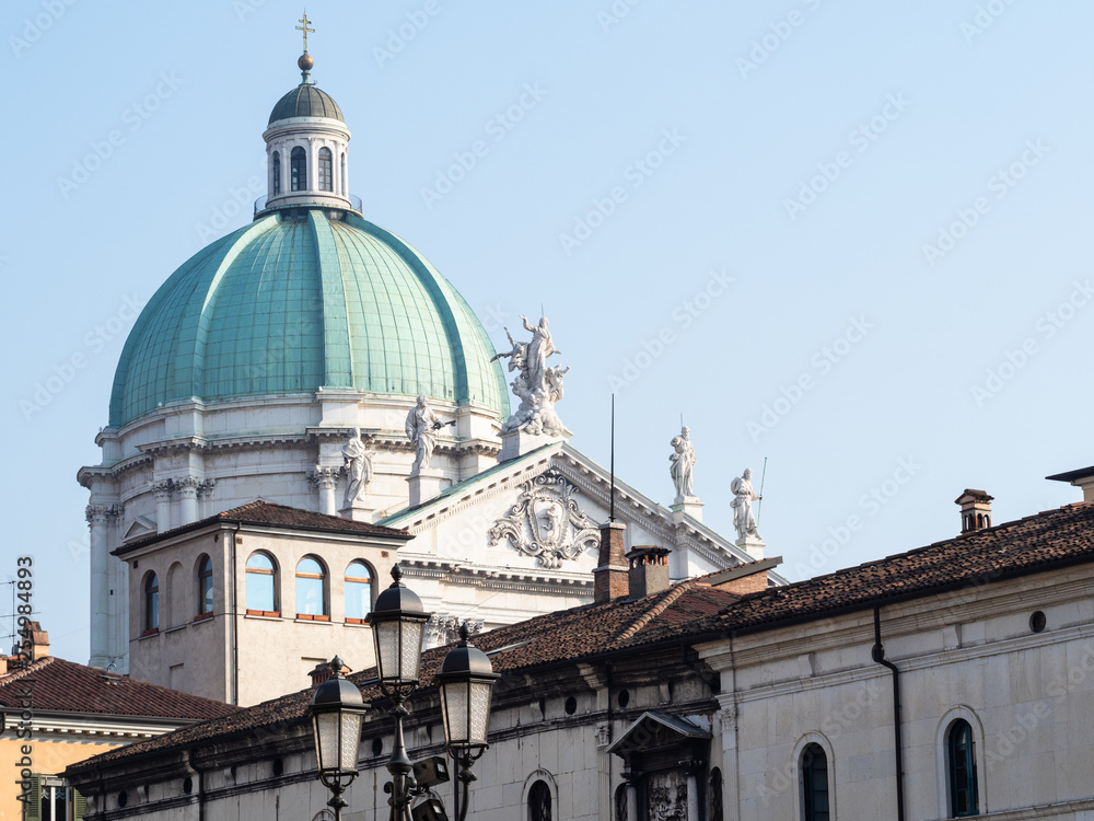 view of Duomo Nuovo from Piazza Loggia in Brescia