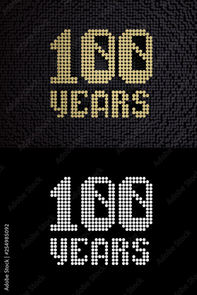 Golden number one hundred years. 3D render Golden number one hundred years. 3D render