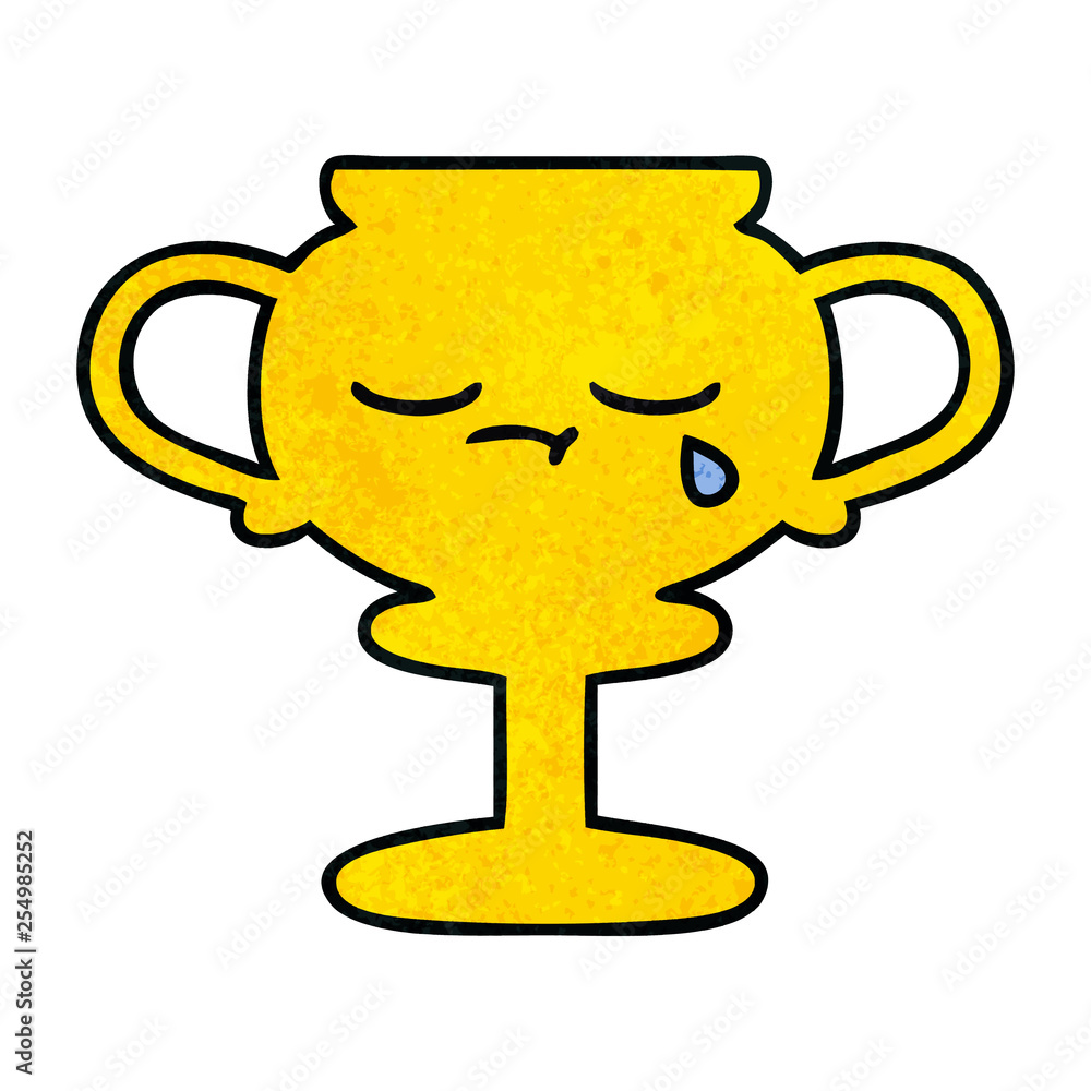 retro grunge texture cartoon trophy retro grunge texture cartoon trophy