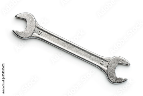 Obraz na płótnie Top view of metal open end wrench