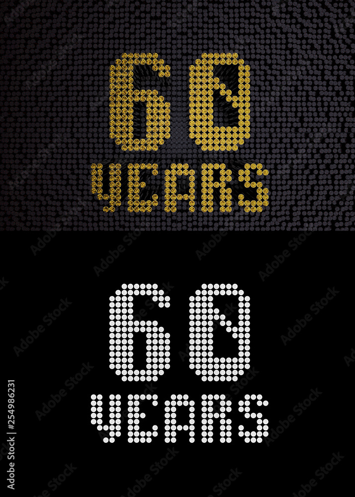Golden number sixty years. 3D render Golden number sixty years. 3D render