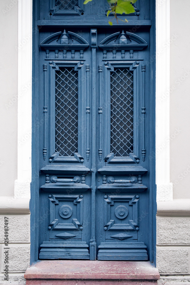 Blue wooden antique doors