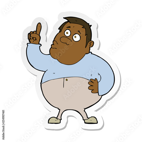 sticker of a cartoon man asking question