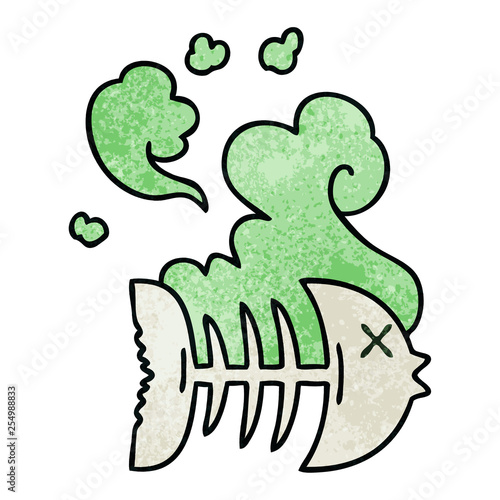 quirky hand drawn cartoon dead fish