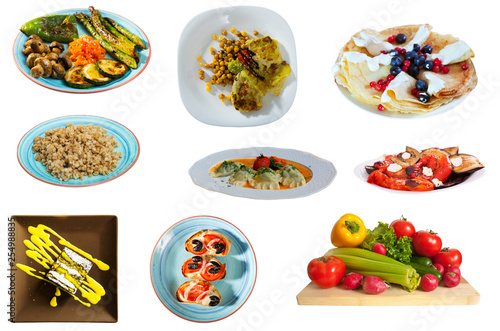 Wallpaper Mural Meatless dishes isolated on white background Torontodigital.ca