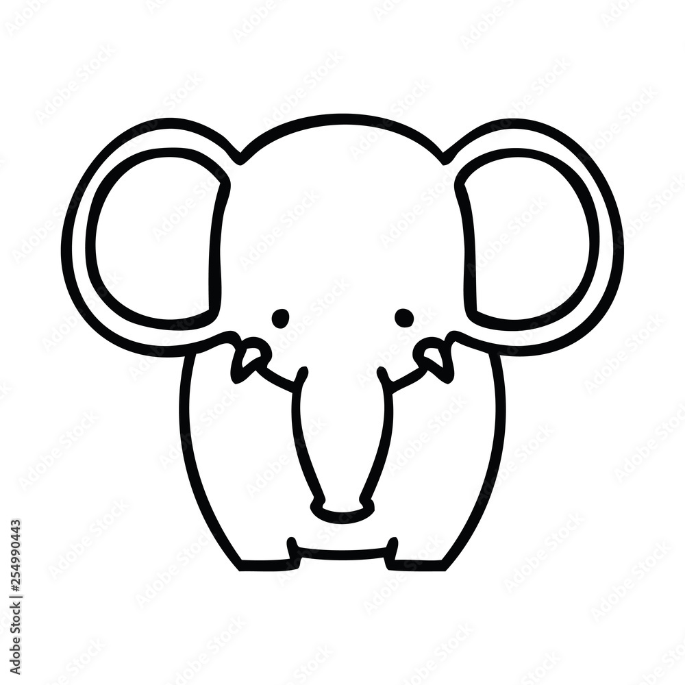 quirky line drawing cartoon elephant quirky line drawing cartoon elephant
