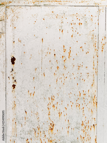 Rusty grunge texture. Old painted metal wall. © maxim850