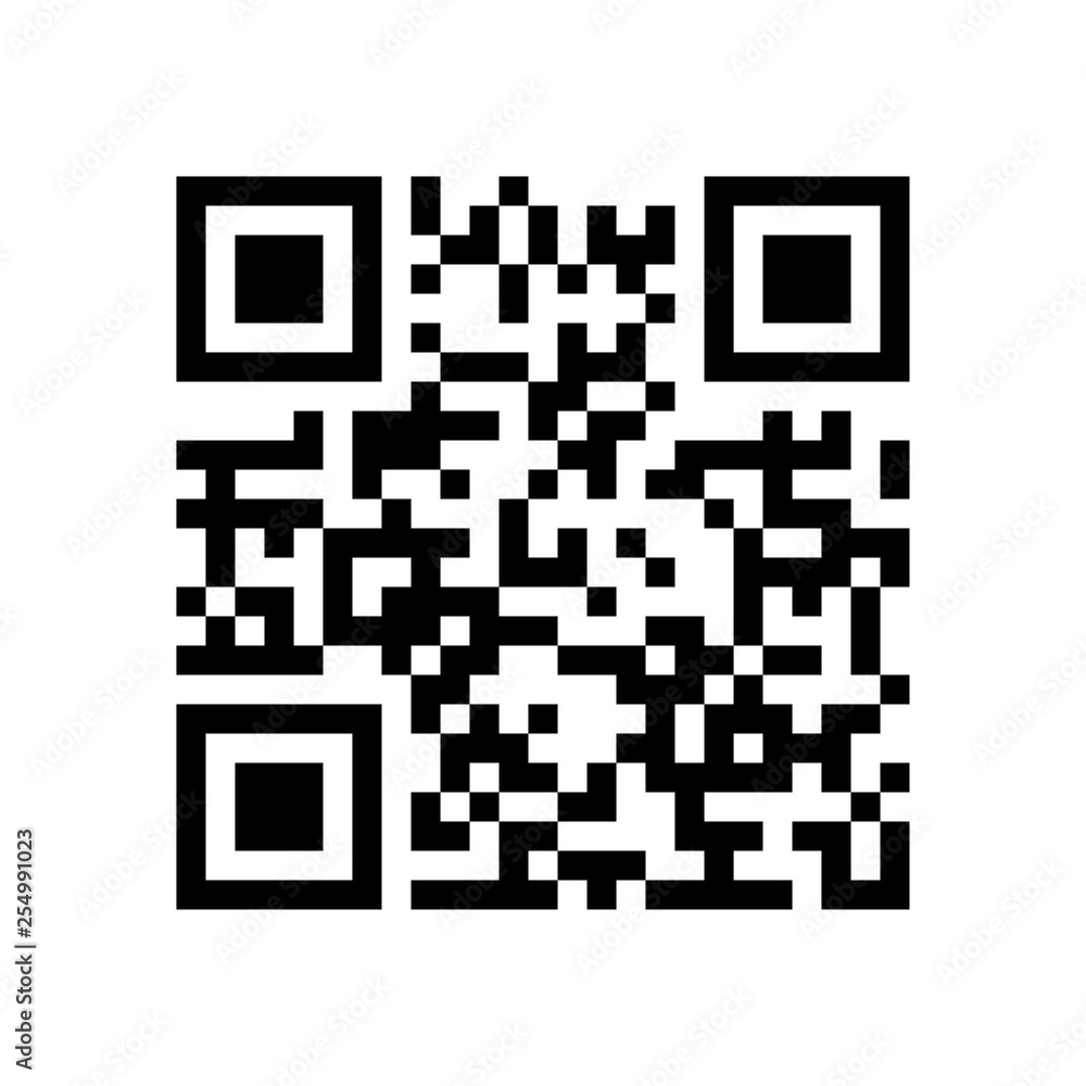 QR code. Abstract Vector modern bar code sample for smartphone scanning isolated on white background. Data encryption QR code. Abstract Vector modern bar code sample for smartphone scanning isolated on white background. Data encryption