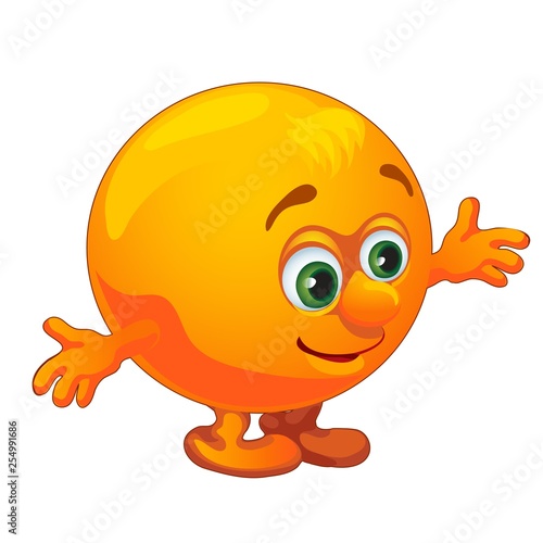 Character of russian fairy tale Kolobok isolated on white background. Vector cartoon close-up illustration.