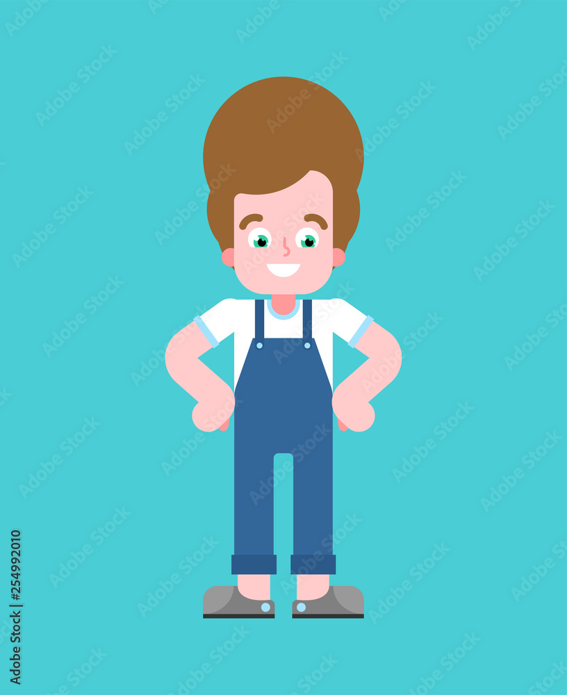 Little boy isolated. youngster guy Vector illustration Little boy isolated. youngster guy Vector illustration