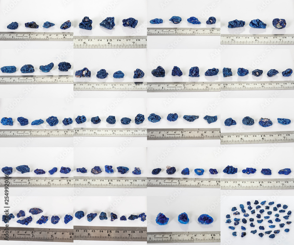 Fototapeta premium Macro mineral stone Malachite and Azurite against white background