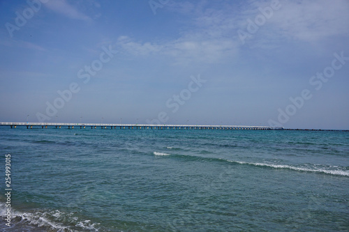 Black Sea Shore at spring, blue waters