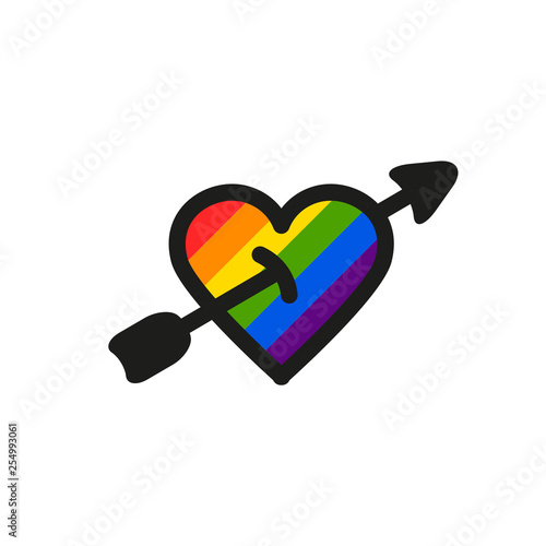 Vector abstract doodles pattern. Hand drawn heart pride, love, peace with rainbow. Gay parade slogan. LGBT rights symbol.