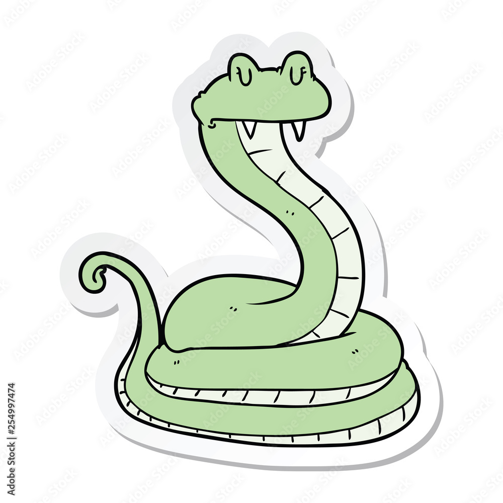 Fototapeta premium sticker of a cartoon snake