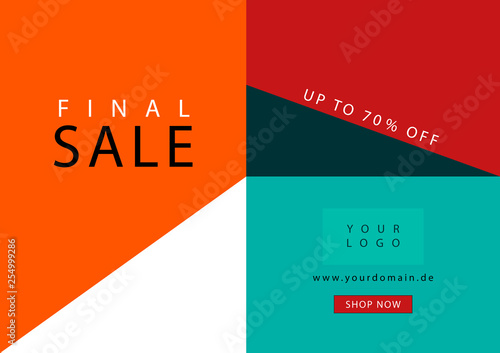 Sporty final sale card customizable with logo and domain