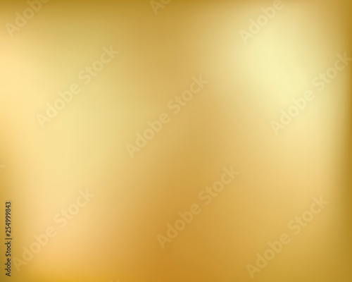 Golden background. Abstract light gold metal gradient. Vector blurred illustration