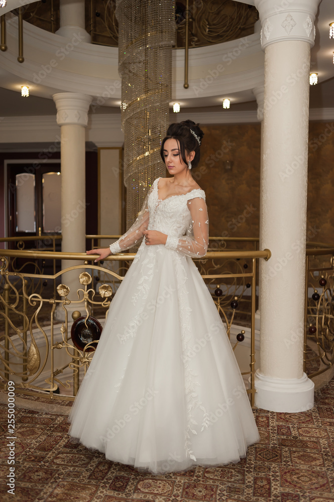 beautiful bride in chic dress. delicate bride with long hair. girl in lace dress with loop in studio Bride%27s morning in a stylish interior beautiful bride in chic dress. delicate bride with long hair. girl in lace dress with loop in studio Bride%27s morning in a stylish interior