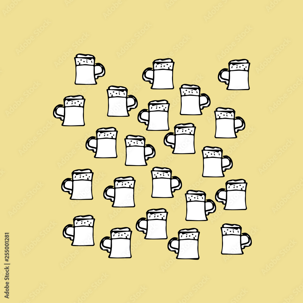 beer party design, Beer beverages retro cartoon pattern beer party design, Beer beverages retro cartoon pattern