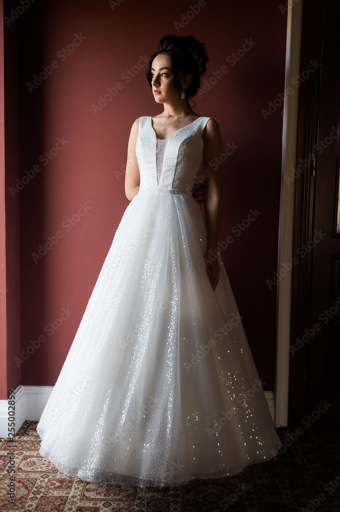 Young beautiful bride in antique interior Young beautiful bride in antique interior