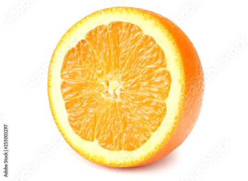 sliced orange isolated on white background. healthy food