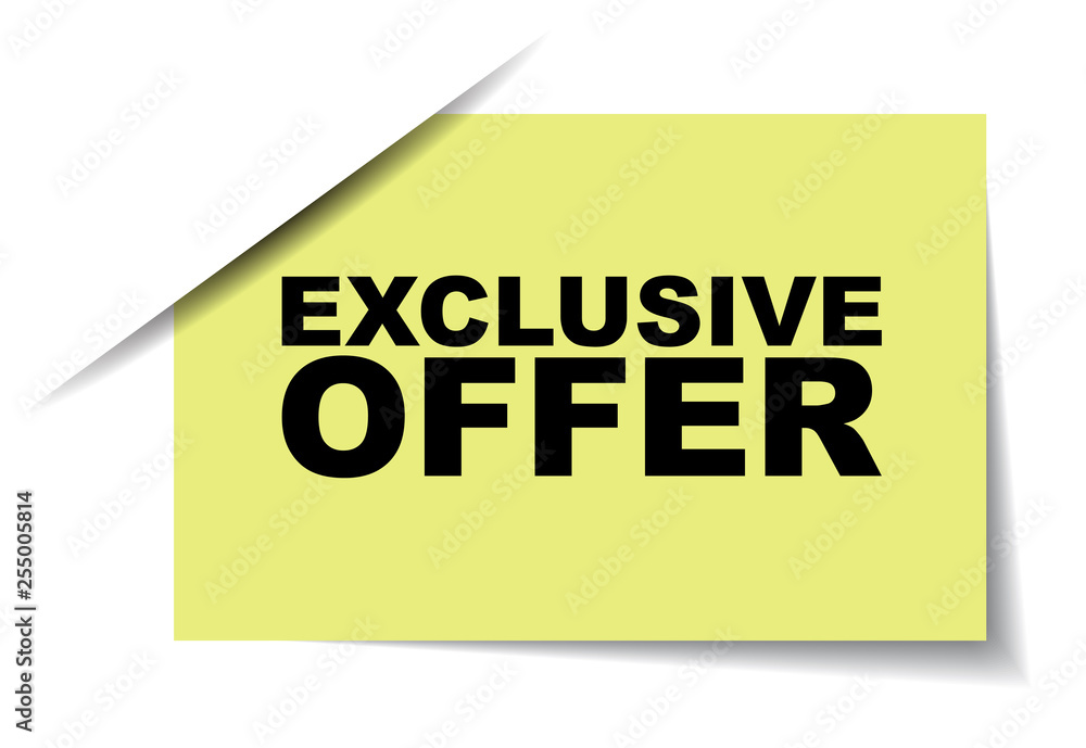yellow vector banner exclusive offer