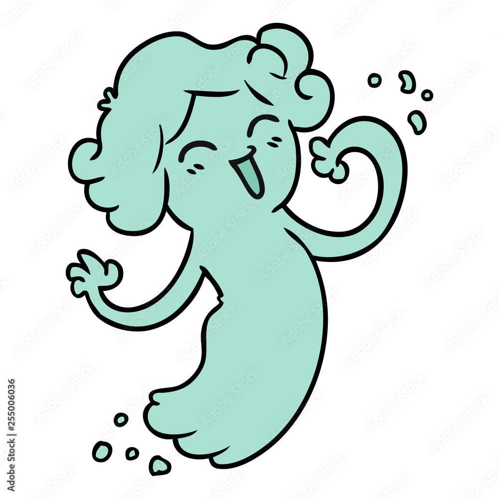 Fototapeta premium cartoon doodle of a happy pink ghost