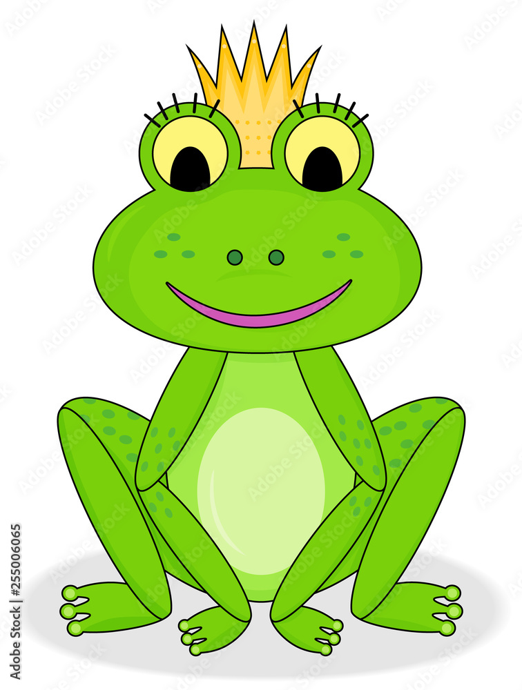 Smiling frog princess vector on white backround Smiling frog princess vector on white backround