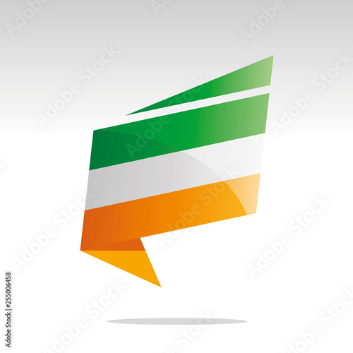 Free Download New abstract Ireland flag origami logo icon button label vector - GFXLoad