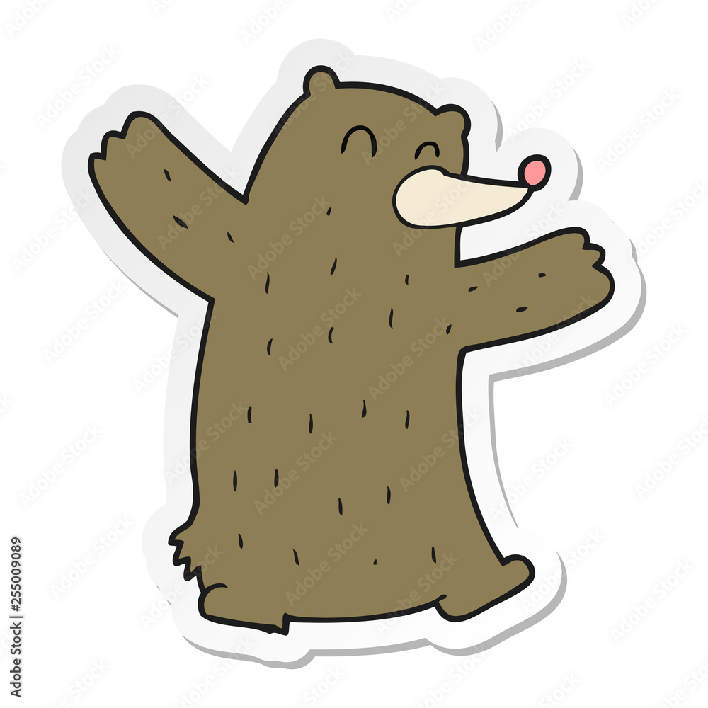sticker of a cartoon bear sticker of a cartoon bear