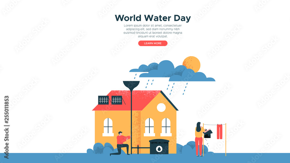 World Water Day eco landing page web template