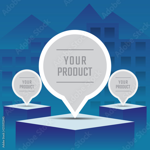 Vector presentation podium for advertising the product .  For display of content design  for use in design.