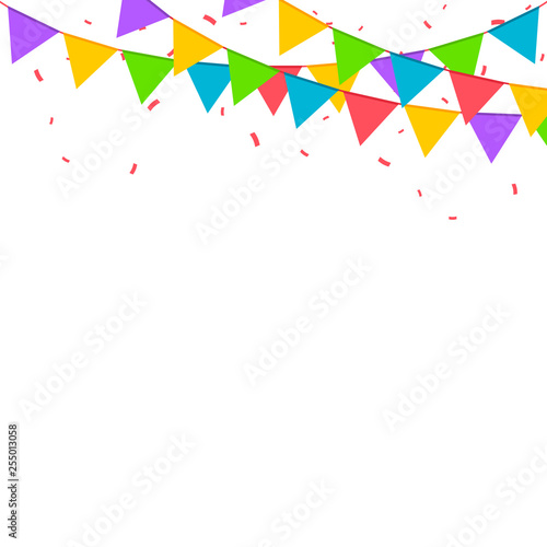 Colorful bright confetti isolated on transparent background. 