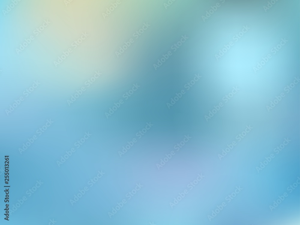 Abstract ocean aqua gradient background. Blue blur water backdrop. Vector illustration for design mesh.