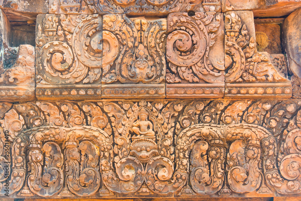 The entrance  to the stone carving is the Narayana with  as Narasimha.