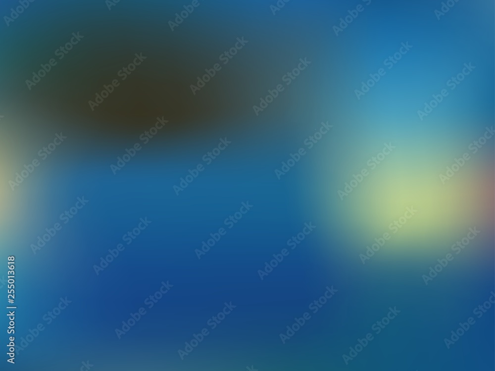 Abstract ocean aqua gradient background. Blue blur water backdrop. Vector illustration for design mesh.