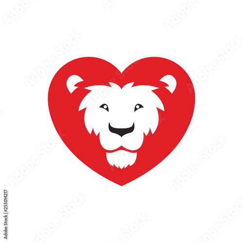 lion logo with love/heart 