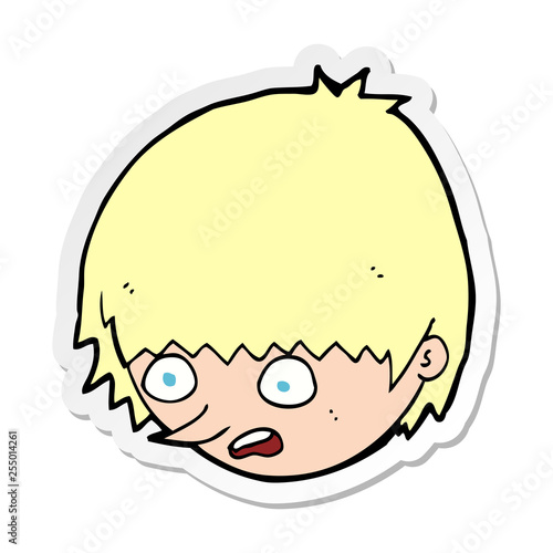 sticker of a cartoon stressed face Stock Vector | Adobe Stock