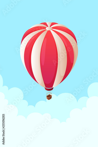 Isometric hot air balloon